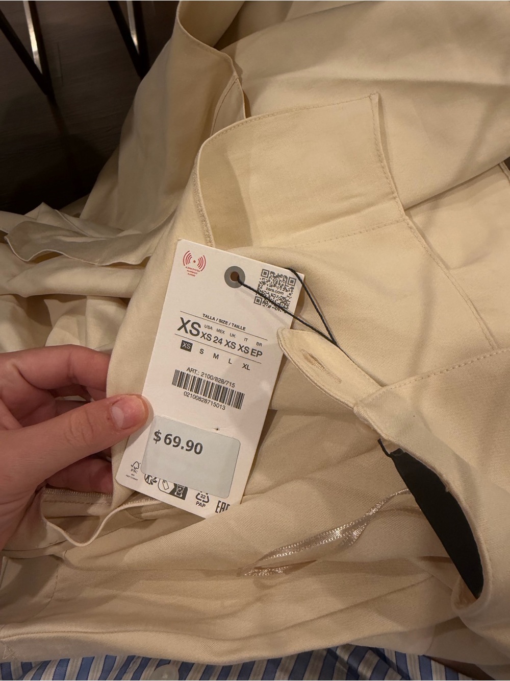 Zara Cream Ruffle-Front Midi Dress - Picture 11 of 11